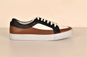 LAFENI 02 PANELLED LEATHER LACE UP SNEAKER MOCCA
