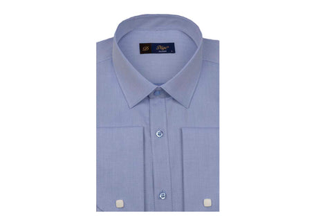 Digo Cotton-Pique French Cuff Shirt BLUE